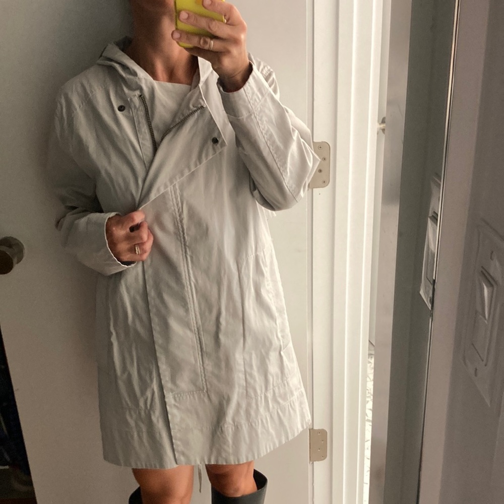 Helmut Lang laminated cotton light rain jacket with hood size XS